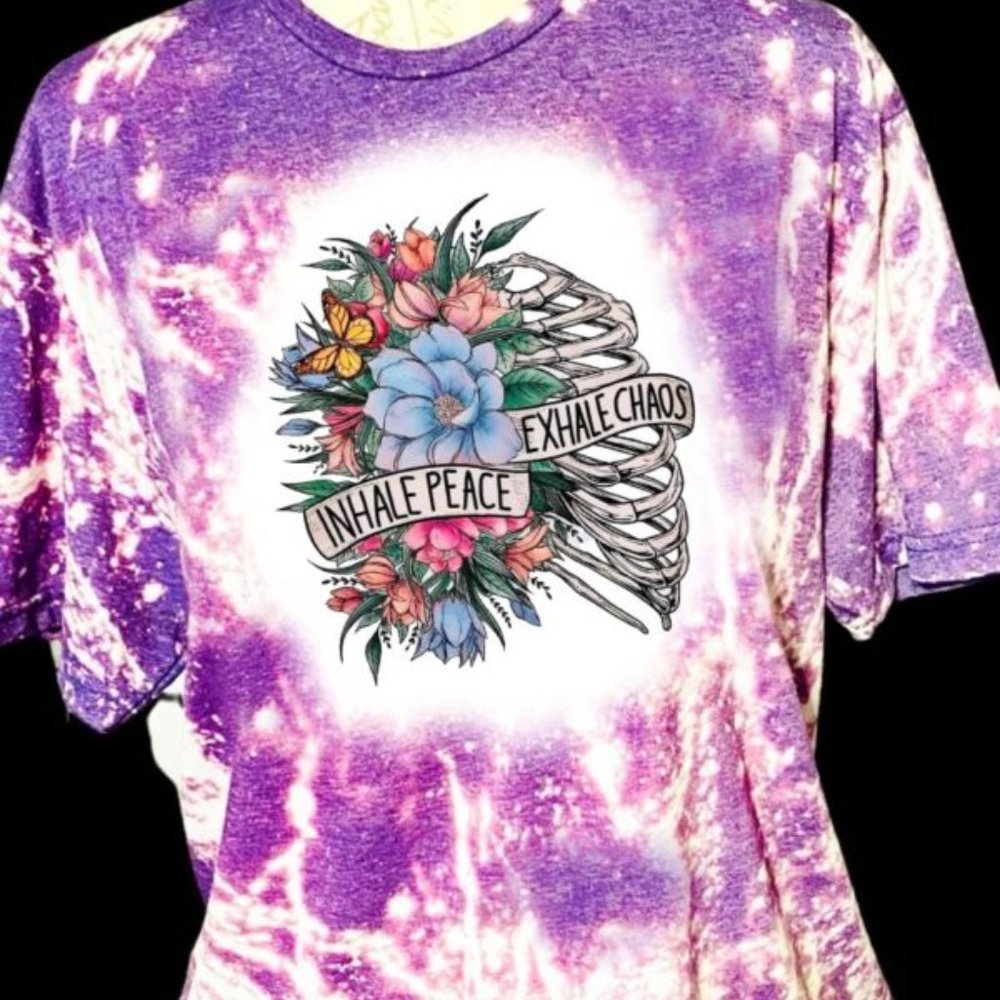 inhale bleached t shirt